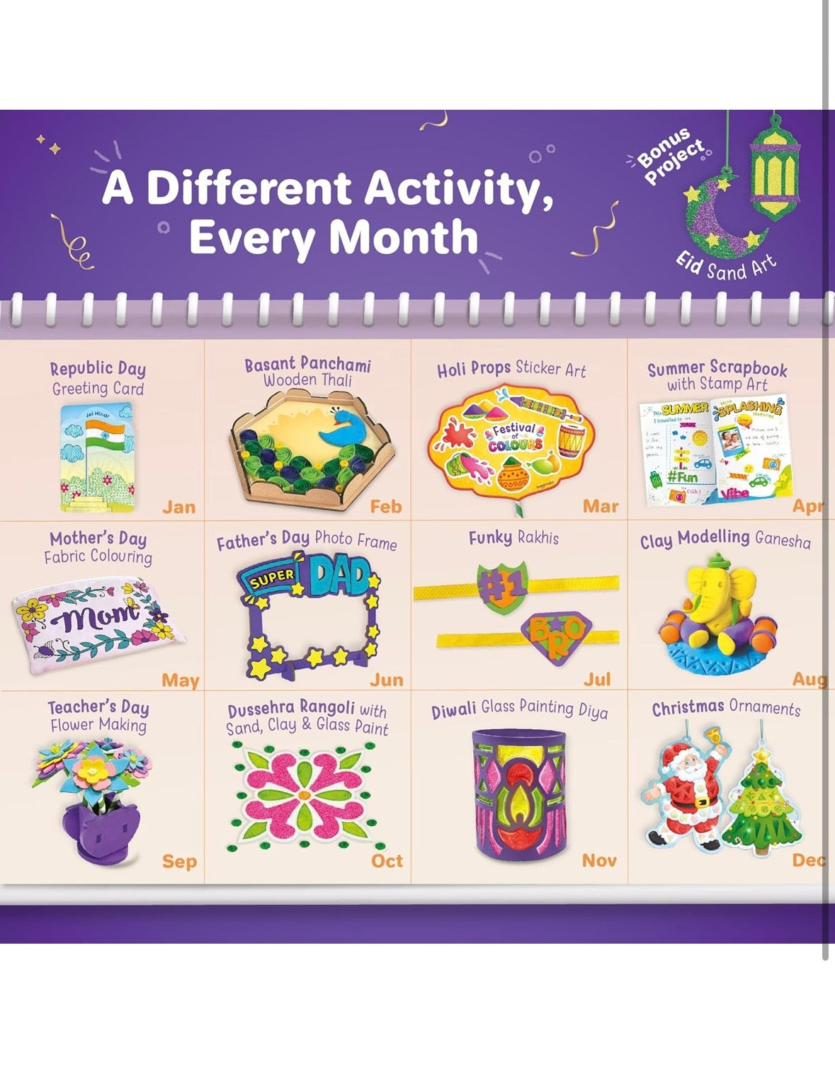 Imagimake Celebration Kit | 25+ Exciting Craft Projects for Kids | 500+ Craft Supplies | Art & Craft DIY Kit for Ages 5 to 12 | Great for Birthdays, School Projects & Travel, Multicolor