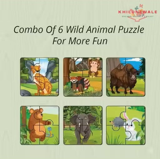 Wooden Premium Wild Animal Puzzles for Kids
