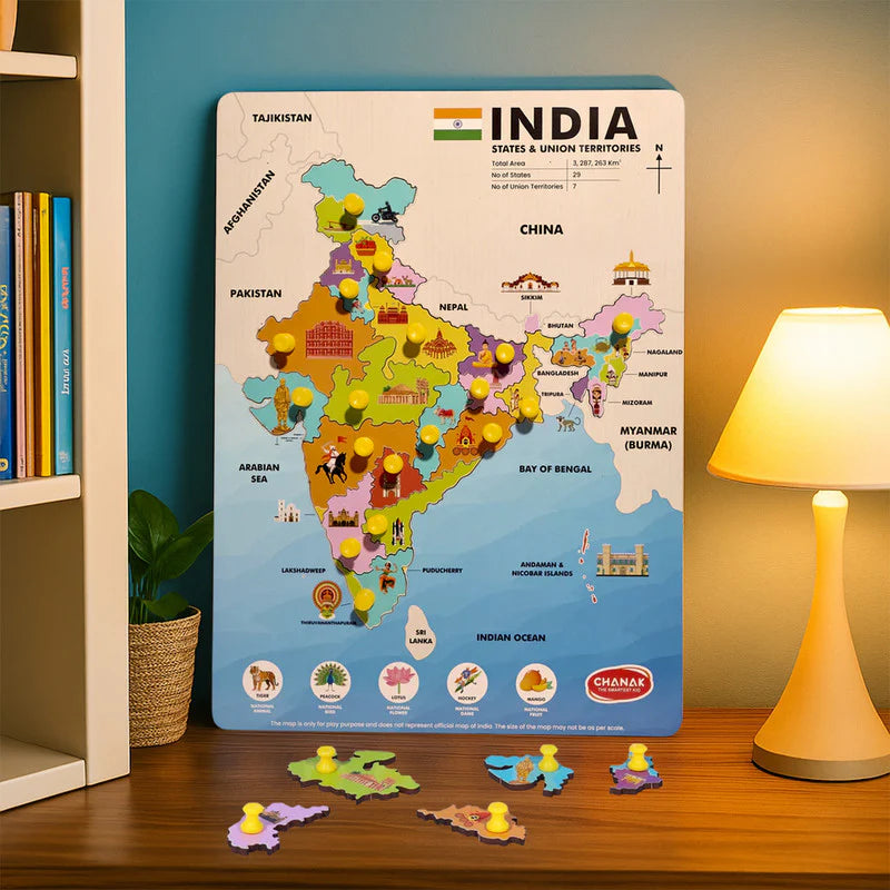 India Map Wooden Puzzle