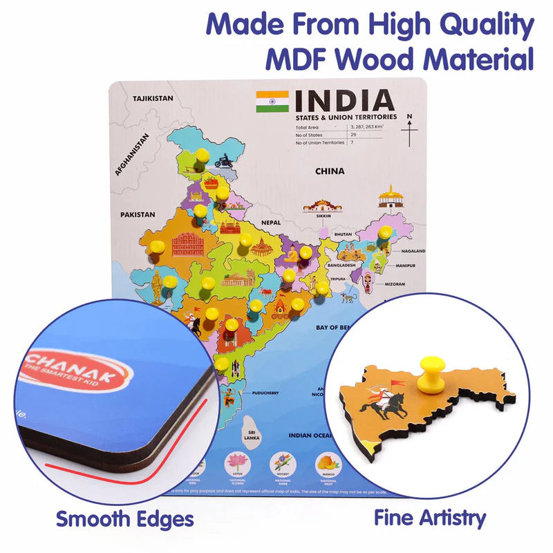 India Map Wooden Puzzle