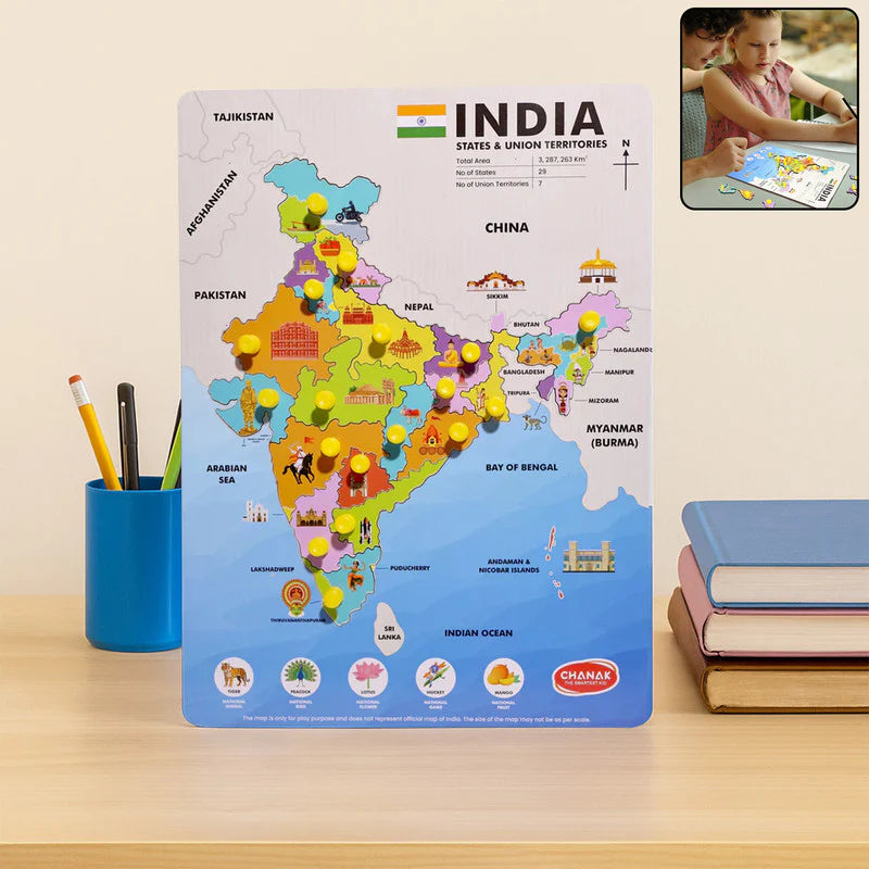India Map Wooden Puzzle