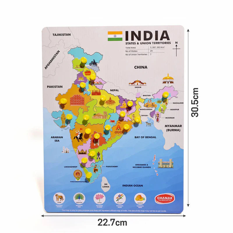 India Map Wooden Puzzle