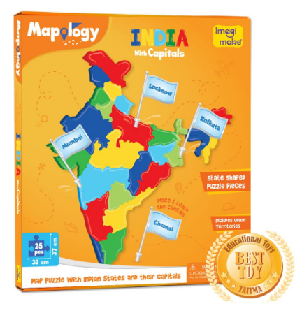 Mapology India with State Capitals