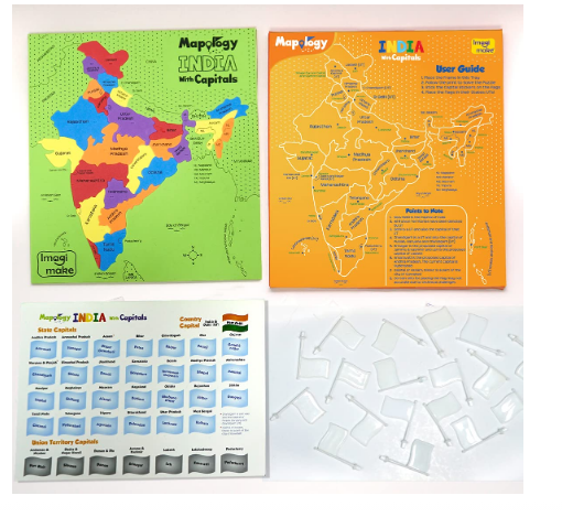 Mapology India with State Capitals